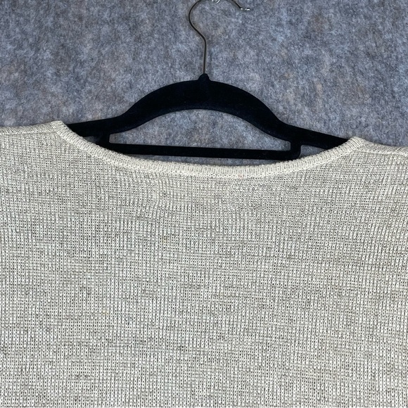 Horveit Beige Cotton Linen Knit 3/4 Button Up Coastal Grandma Tunic Sweater  3XL - Picture 8 of 15